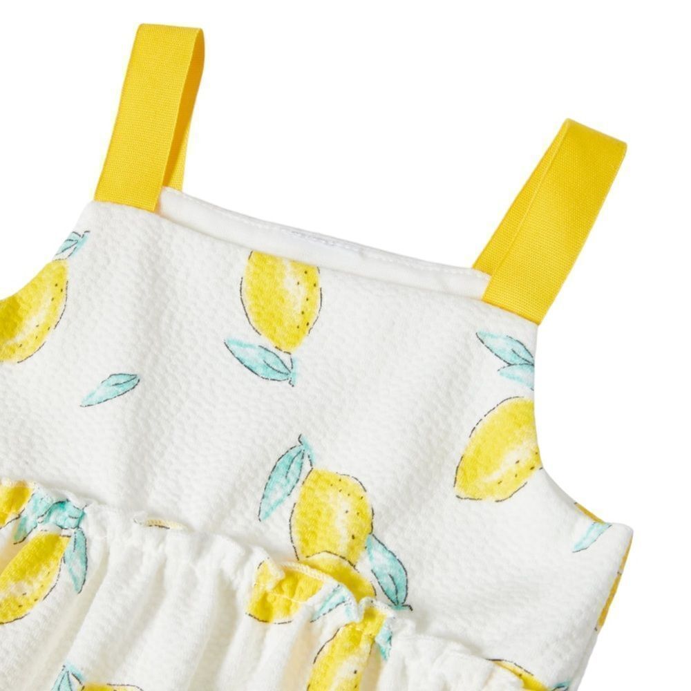 ZARA Kids | Yellow | LEMON PRINTED JACQUARD DRESS - Picture 3 of 5